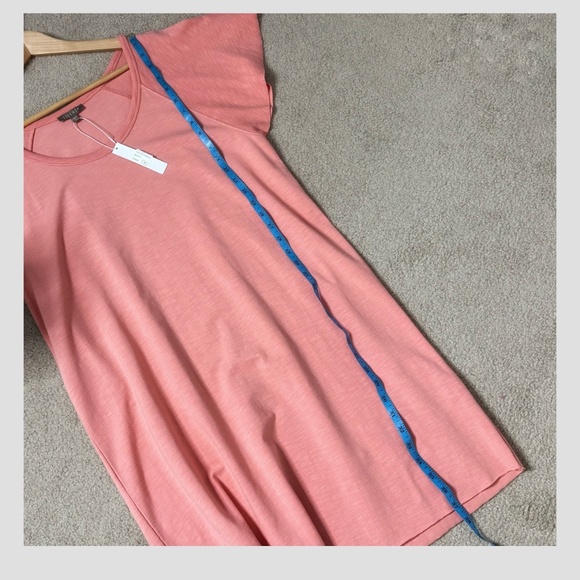 NWT Lilla P T- Shirt Dress Flutter Sleeve Shift Dress Cotton Modal Blend Peach - Picture 11 of 16